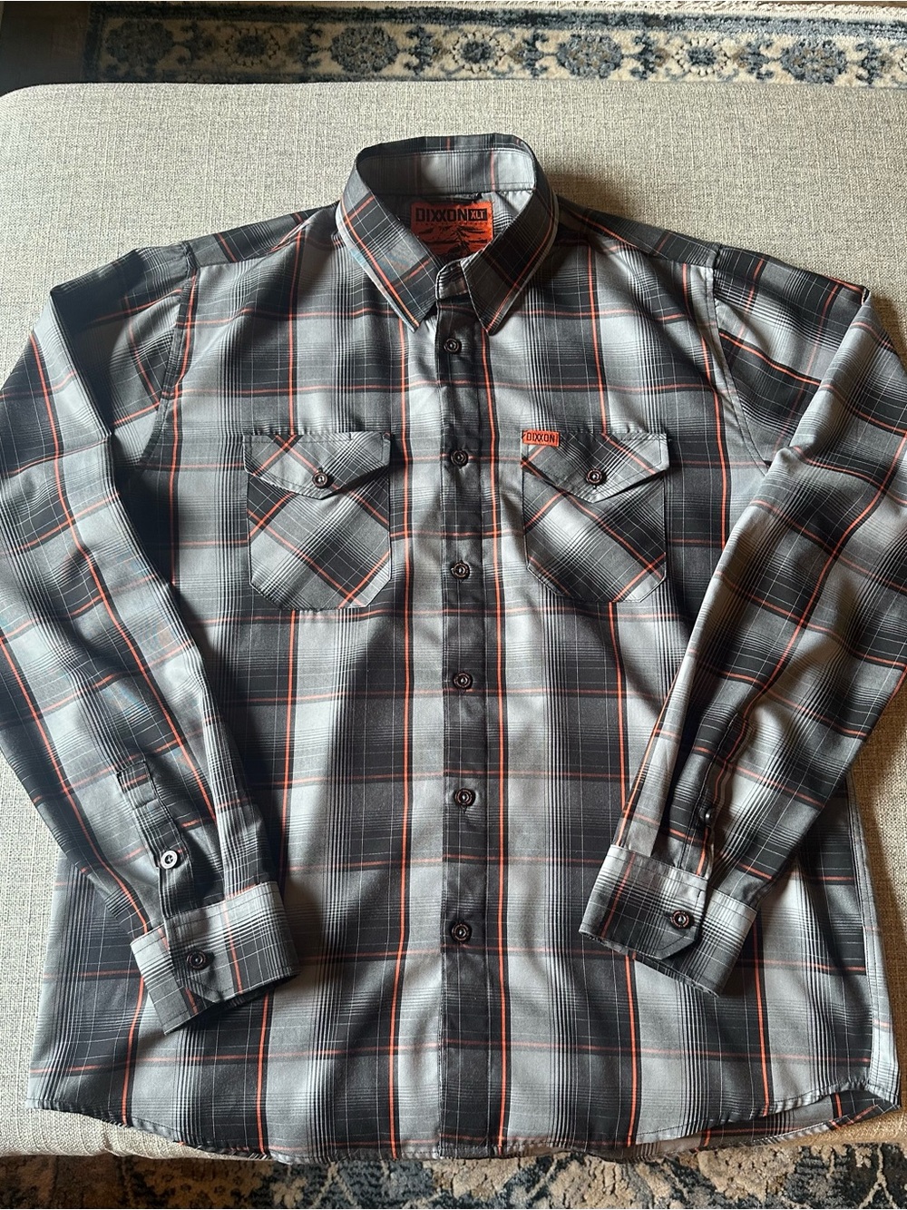 DIXXON Black, Gray & Red Plaid Button-Down Shirt